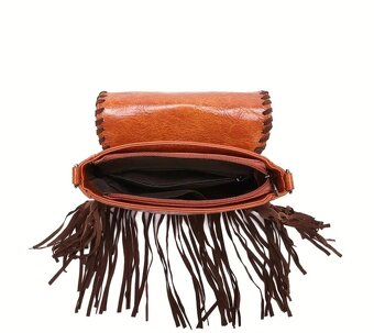 Kožená taška so strapcami-NOVÁ - 3