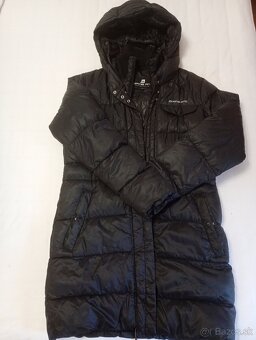 Elegantný tyrkysovy kabátik, čierny kabátik, zimné bundy - 3