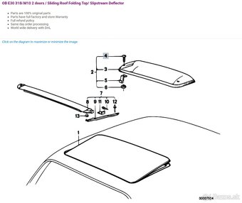 BMW E30 deflektor pre strešné okno - 3
