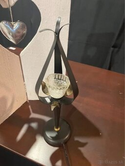 Vintage lampa, kov, sklo, v 40 cm, bazar - 3