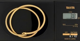 Ručne vyrobený 18kt 750/1000elastický náhrdelník - 3