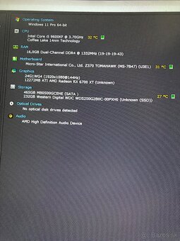 Herný pc i5 9600KF rx6700XT 16gb ram ddr4 - 3