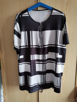 Tunika, blúzka čierno -biela 4XL NOVA - 3