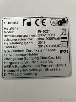 Teplovzdušný ventilátor - 3