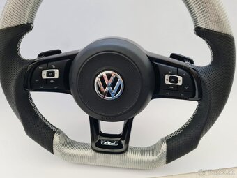 VOLANT VOLKSWAGEN R LINE GTI - KOZA / BIELY KARBON / BORDOVY - 3