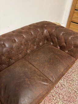 Kožená 3-miestna sedačka — dobrý stav - 3