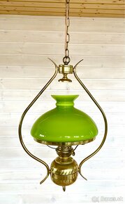 Stará mosazná lampa ve stylu petrolejky - 3