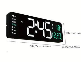 LCD hodiny nástenné 39cm - 3