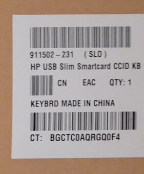 Klavesnica HP USB Business Slim Smartcard Keyboard SK - 3