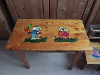Detský drevený stôl a stolička - 3