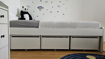 IKEA SLÄKT detská posteľ s 3 zásuvkami – biela - 3