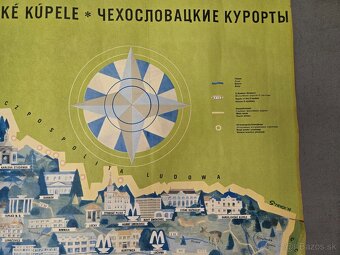 Československé kúpele ilustrovaná mapa 96 X 64 cm - 3