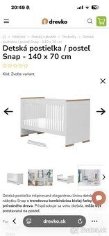 Detská postieľka/posteľ Snap - 140x70 cm - 3