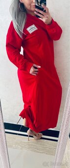 Mega bavlnene maxi šaty red - 3