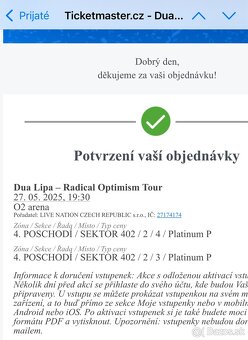 2ks vstupenky Dua Lipa - 3