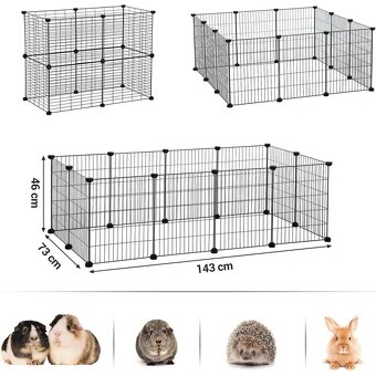 Kovová klietka / ohrádka pre malé zvieratá – 12 panelov,nova - 3