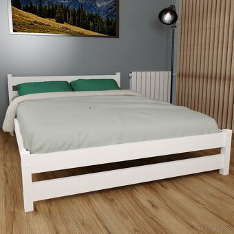 Manželská nová posteľ 160x200 + látkový rošt - 3