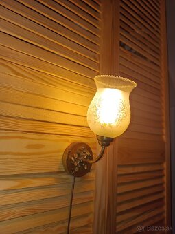 Pár - 2ks, elegantné vintage lampy so sklenenými tienidlami - 3