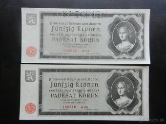 Bankovky Protektorát perforované a neperforované - 3