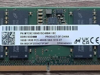 MICRON 16GB DDR5 a Samsung 8GB DDR5 SoDimm - Nové - 3