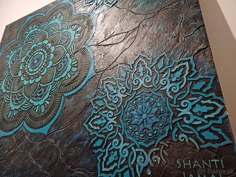 Mandala obraz tyrkys 3D 125x100cm - 3