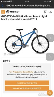 Predám horský bicykel GHOST Kato 5.9 AL 29" (model 2019) - 3
