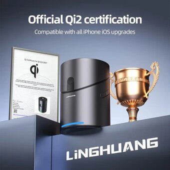 LINGHUANG Qi2 3-v-1 nabíjačka, vhodná pre iphone 16/15 a pod - 3