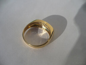 Pánsky zlatý prsteň s briliantmi - 3