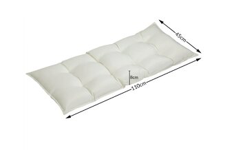 Poduška na lavicu 110 až 145x45x8 cm antracitová a krémová - 3