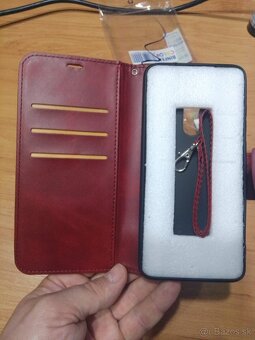 Redmi Note 8 Pro Case - flipová, magnetická, bordová/červená - 3