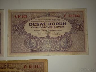 BANKOVKY 10 KČS 1927, RŮZNÉ SÉRIE, VŠE NEPERFOROVANÉ - 3