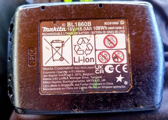 Makita BL1860B 18V 6.0Ah Li-ion batéria – málo používaná - 3