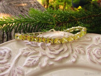 Strieborný náramok so žltými kamienkami, Ag 925 - 3