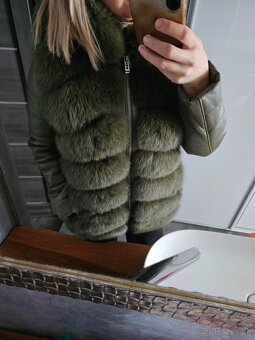 Khaki kožuch z líšky - 3