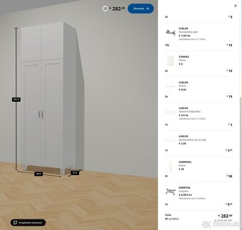 IKEA PLATSA – Vysoká Skriňa/Šatník 251 cm s výbavou (80x57 c - 3