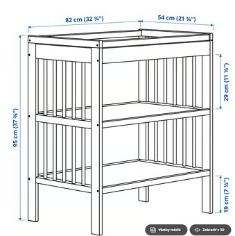 Prebaľovací stôl, farba: biela, IKEA model: GULLIVER - 3