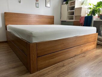 Dubová posteľ - úložný priestor, výklopné rošty - 3