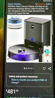 Robotický vysávaš s mopom MONSGA - 3