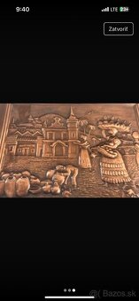 Medeny 3d kovovy rucne robeny obraz na drevenom rame 36x28c - 3