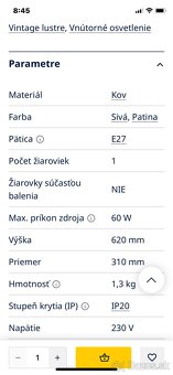 Závesná lampa , retro, industriálny štýl - 3