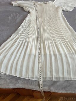 Plysované šaty biele - 3
