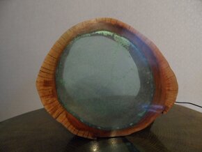 Stolná lampa-drevo a živica - 3