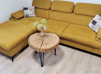 Dizajnový konferenčný stolík – Masívny DUB a čierny epoxid - 3