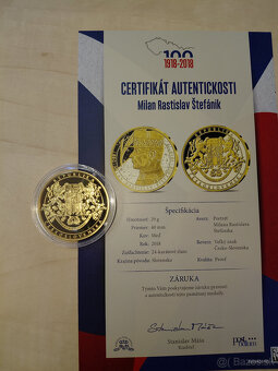 zlatá minca TGM - 3