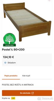 Predám dve drevené postele - 3