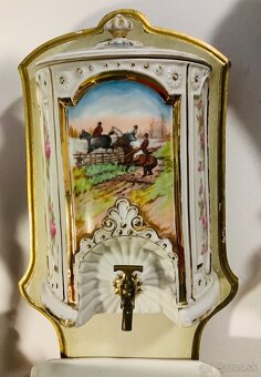 Starožitná nástěnná porcelánová fontána Francie - 3