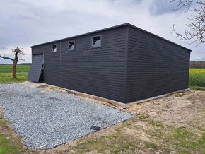 Plechová garáž 12x8m vyklopna brána. - 3