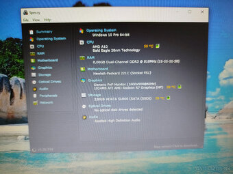 notebook HP 745 G3 - AMD A10 7350B, 8GB, ATi R7, SSD, W10 - 3