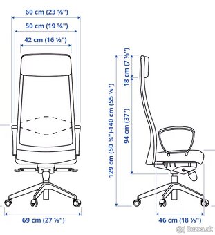 Kancelárska stolička IKEA MARKUS trochu poskodena - 3