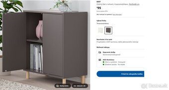 IKEA EKET, Skrinka s dvierkami, tmavosivá, 70x35x80 (2ks) - 3